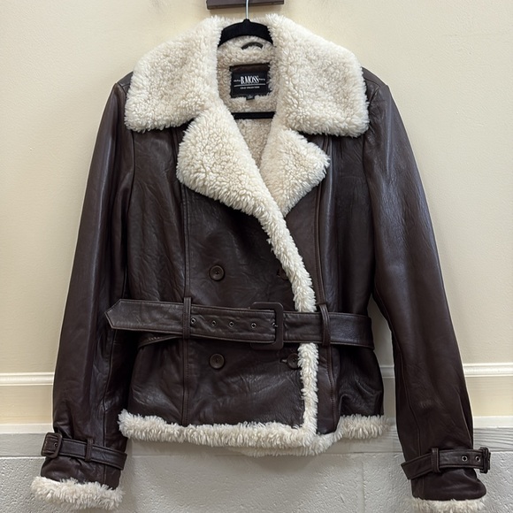 Tailor B. Moss Jackets & Blazers - B. Moss women’s L brown genuine leather faux fur Coat